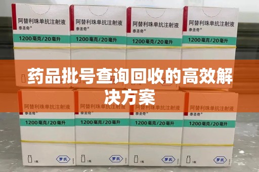 岳阳药品批号查询回收的高效解决方案